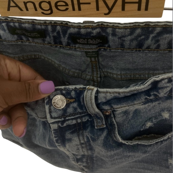 Denim Blue Distressed Women's Shorts - Picture 5 of 5